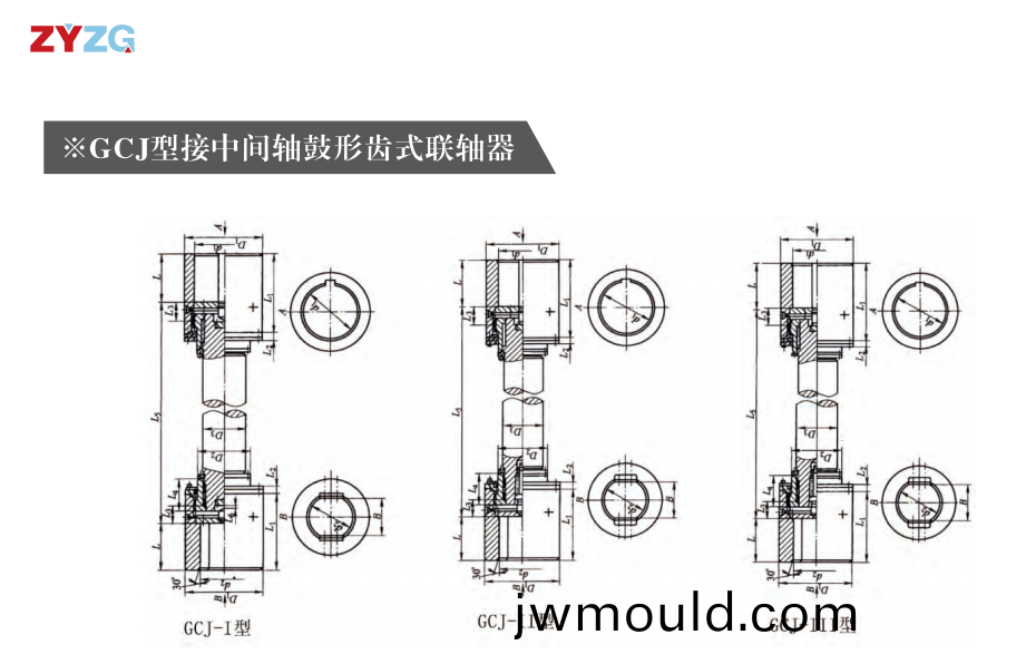 GCJ  型接中間軸(zhou)鼓(gu)形齒式聯(lián)軸器