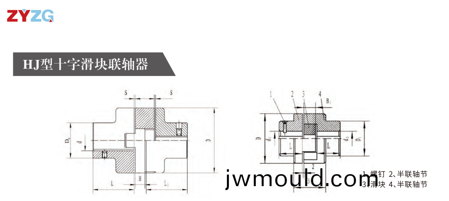HJ型十字滑(hua)塊聯(lián)軸器